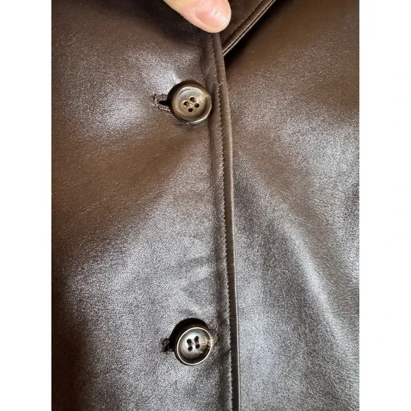 Vintage Jill Sander Leather Blazer‎ – Y2K Minimalist Tailored Jacket, Size Small - Picture 3 of 9